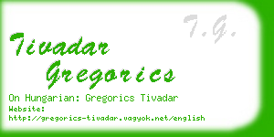 tivadar gregorics business card